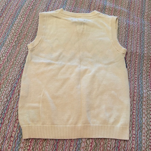 Izod Childrens Yellow and Navy V-Neck Argyle Sweater Vest Size S (4) - Picture 4 of 6